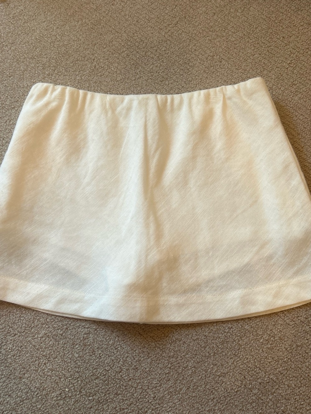 American Threads Linen Cream Mini Skort